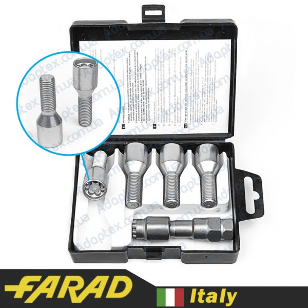 FARAD MICROLOCK | Болти секретки М12х1.25х25 Конус для вузьких отворів у дисках Внутрішній ключ 17-19