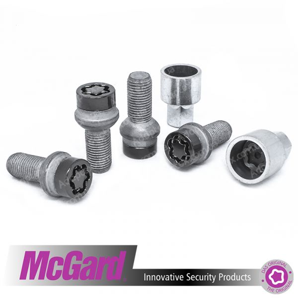 McGard 38018 SUB | Болти секретки 14x1.5x27 Сфера R13 Чорні (Audi, Seat, Skoda, Volkswagen) + запасний ключ під 17