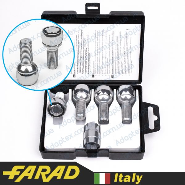 FARAD FLOWERLOCK | Болти секретки М14х1.5х28 Сфера R13 Кільце, що обертається (для оригінальних дисків)